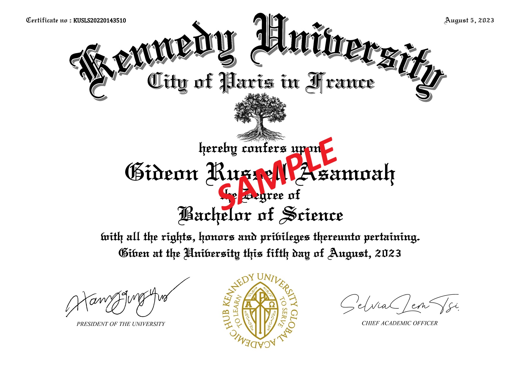 Kennedy University BBA degree